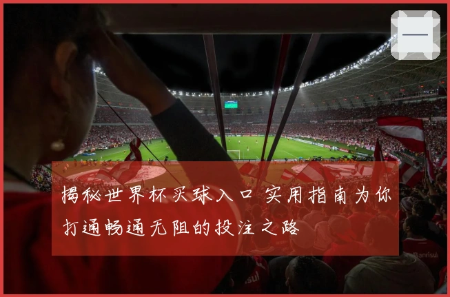 揭秘世界杯买球入口 实用指南为你打通畅通无阻的投注之路